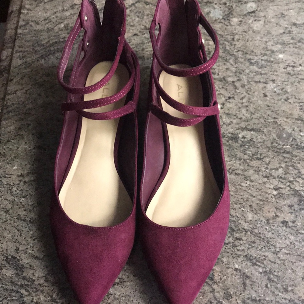 Burgundy short heels